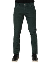 Pantalon skinny en velours côtelé vert de Dolce &amp; Gabbana