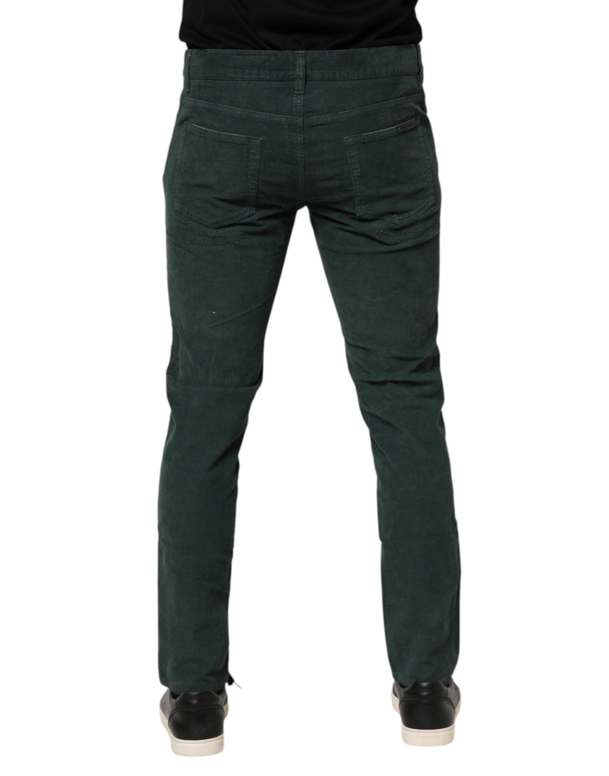 Pantalon skinny en velours côtelé vert de Dolce &amp; Gabbana