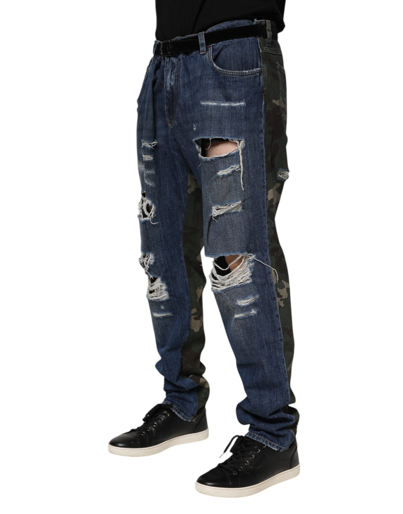 Dolce &amp; Gabbana blauwe katoenen camouflage denim jeans