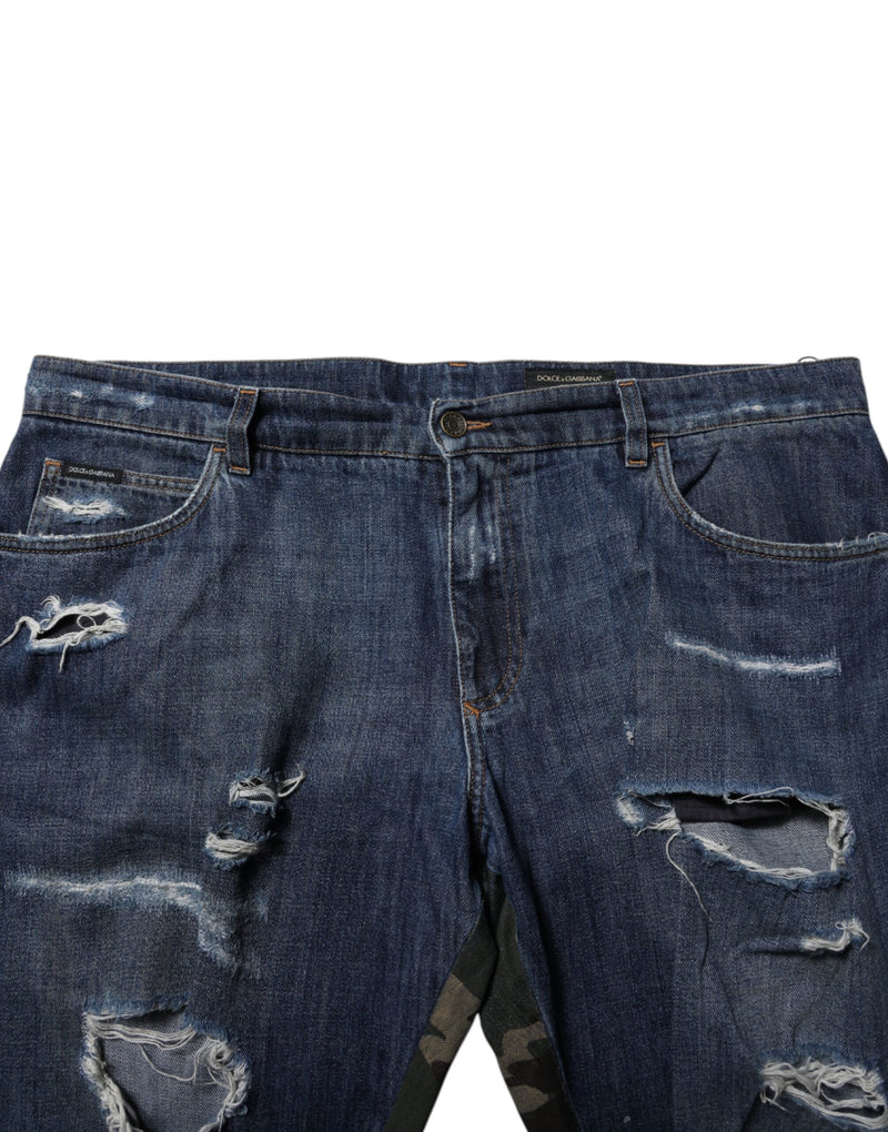 Dolce &amp; Gabbana blauwe katoenen camouflage denim jeans