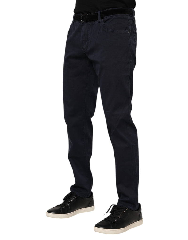Dolce &amp; Gabbana blauwe, taps toelopende jeans van katoen