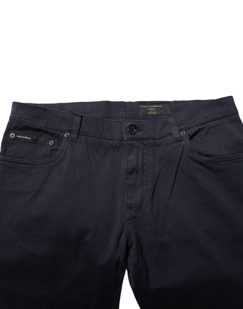 Dolce &amp; Gabbana blauwe, taps toelopende jeans van katoen