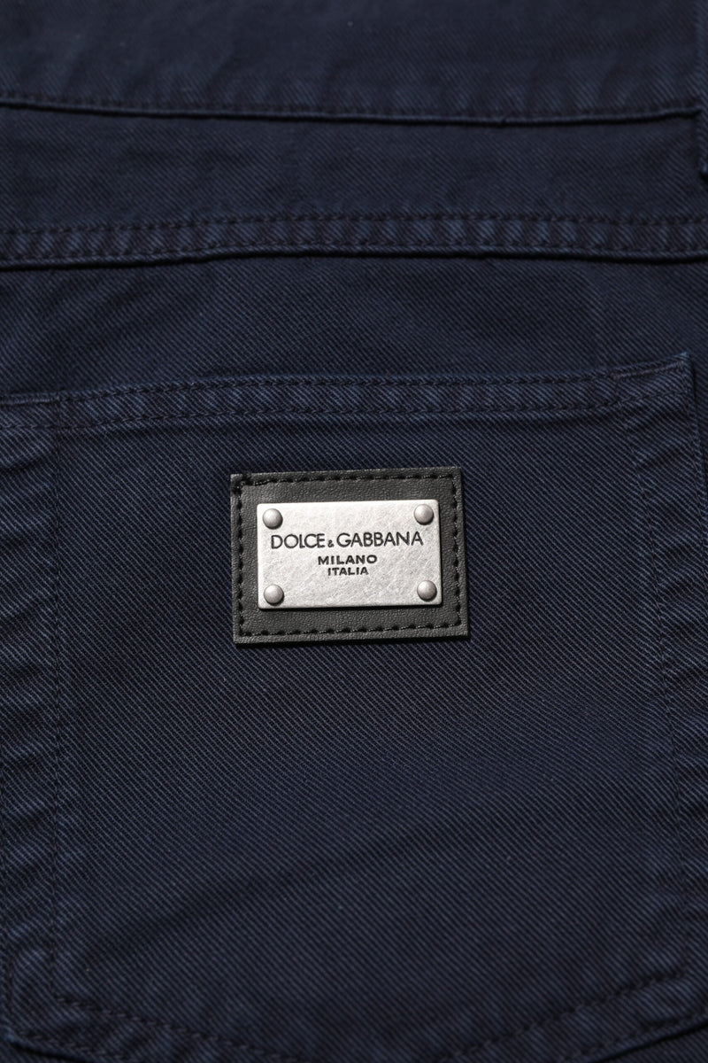 Dolce &amp; Gabbana zwarte, taps toelopende spijkerbroek van katoen
