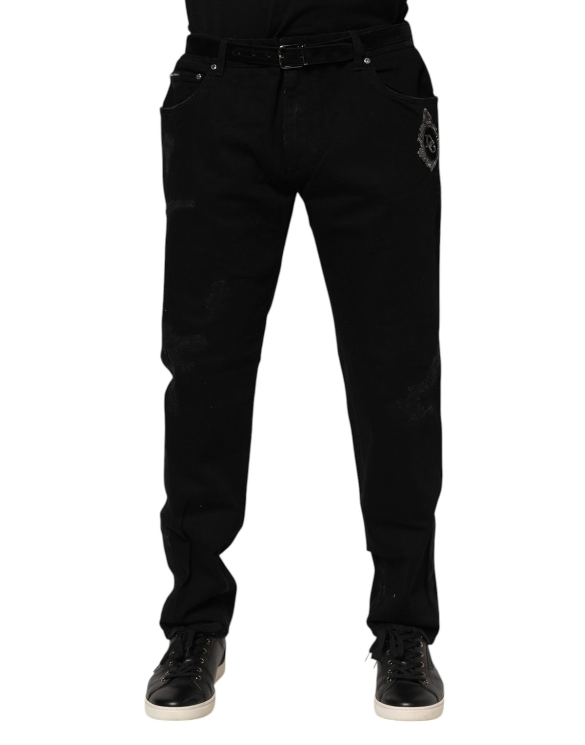 Jean slim en coton noir pour homme de Dolce &amp; Gabbana