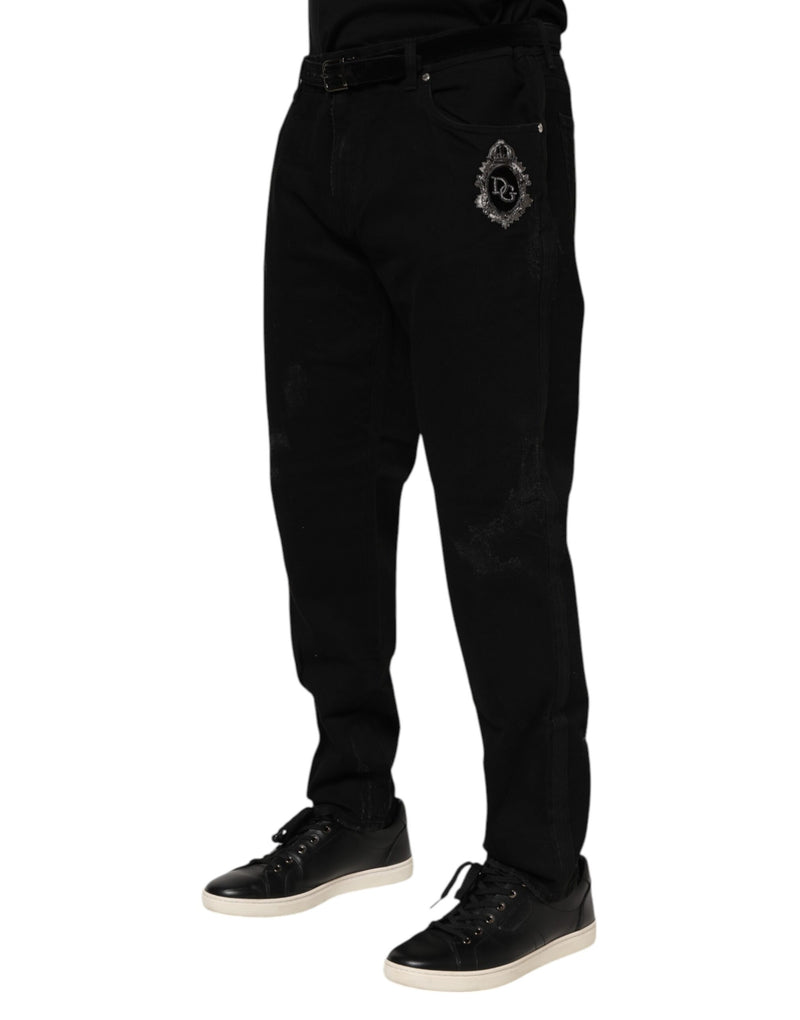 Dolce & Gabbana Black Cotton Skinny Men Denim Jeans