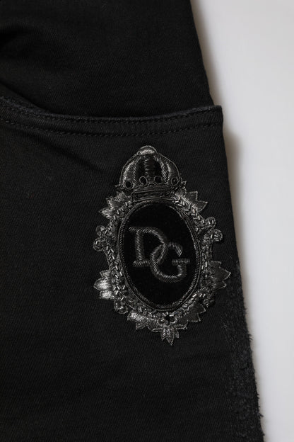Dolce & Gabbana Black Cotton Skinny Men Denim Jeans