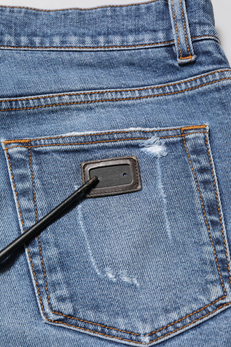 Dolce &amp; Gabbana comfort jeans van blauw katoen met logo-plaatje
