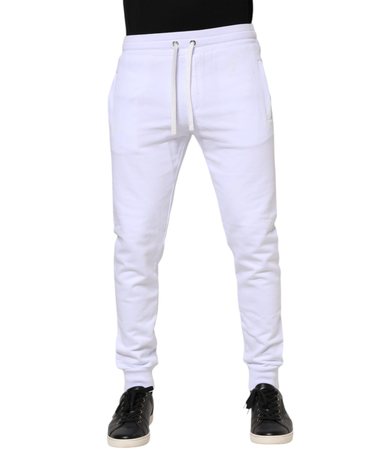 Pantalon de jogging blanc en coton avec cordon de serrage de Dolce & Gabbana