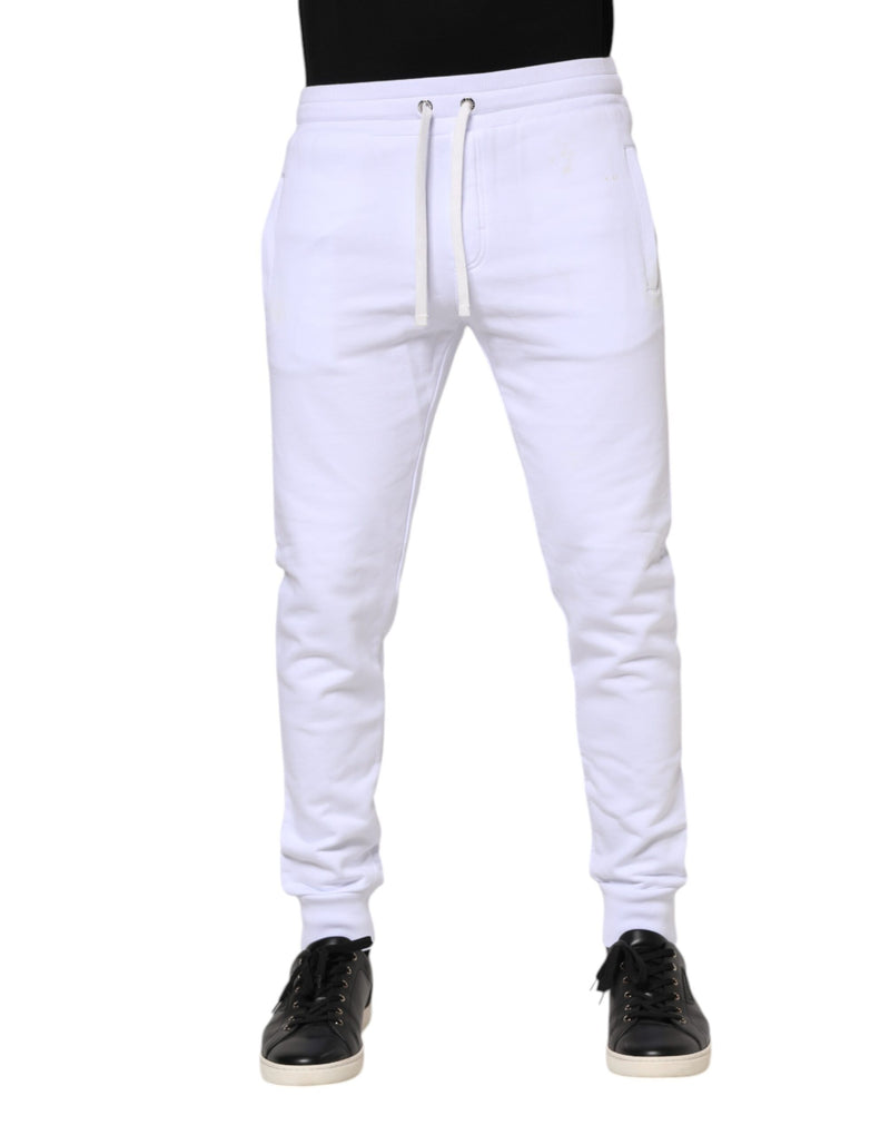 Pantalon de jogging blanc en coton avec cordon de serrage de Dolce & Gabbana