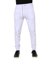 Pantalon de jogging blanc en coton avec cordon de serrage de Dolce & Gabbana