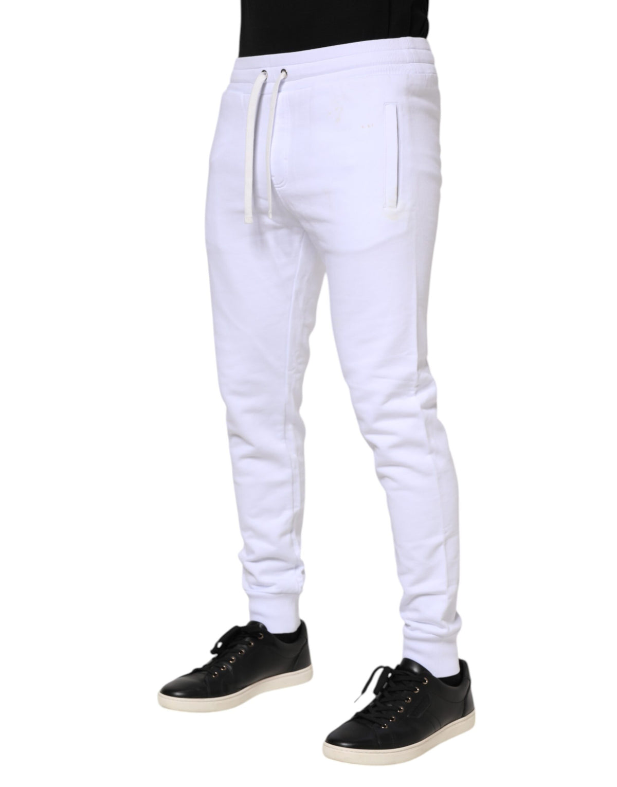 Pantalon de jogging blanc en coton avec cordon de serrage de Dolce & Gabbana