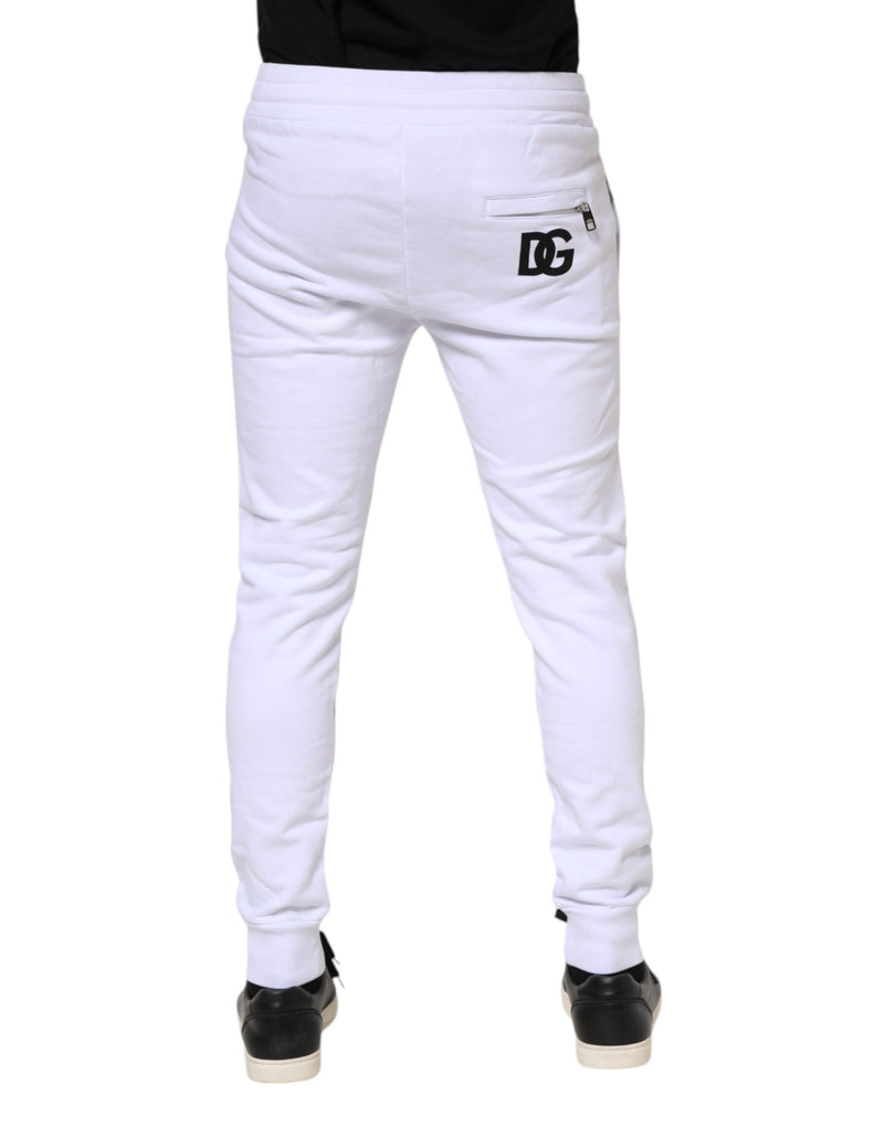 Pantalon de jogging blanc en coton avec cordon de serrage de Dolce & Gabbana