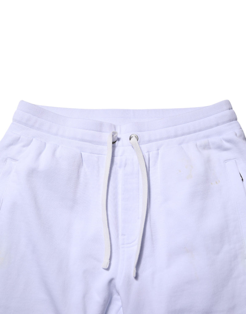 Pantalon de jogging blanc en coton avec cordon de serrage de Dolce & Gabbana