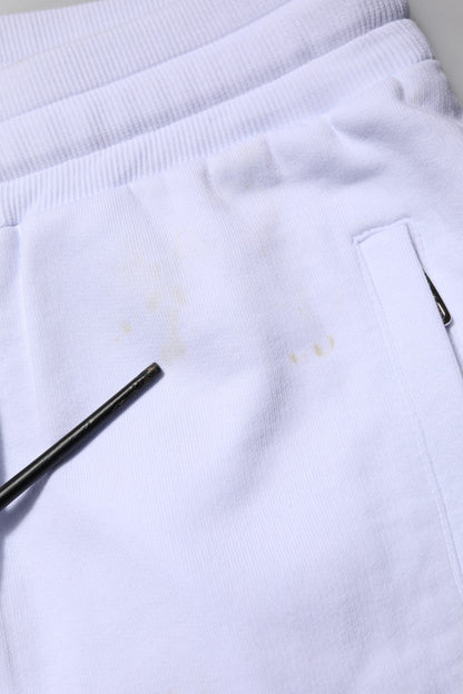 Dolce & Gabbana White Cotton Drawstring Jogger Pants