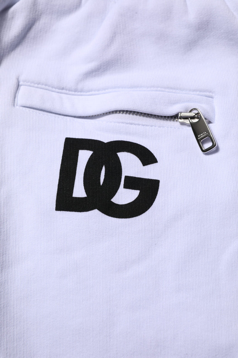 Pantalon de jogging blanc en coton avec cordon de serrage de Dolce & Gabbana