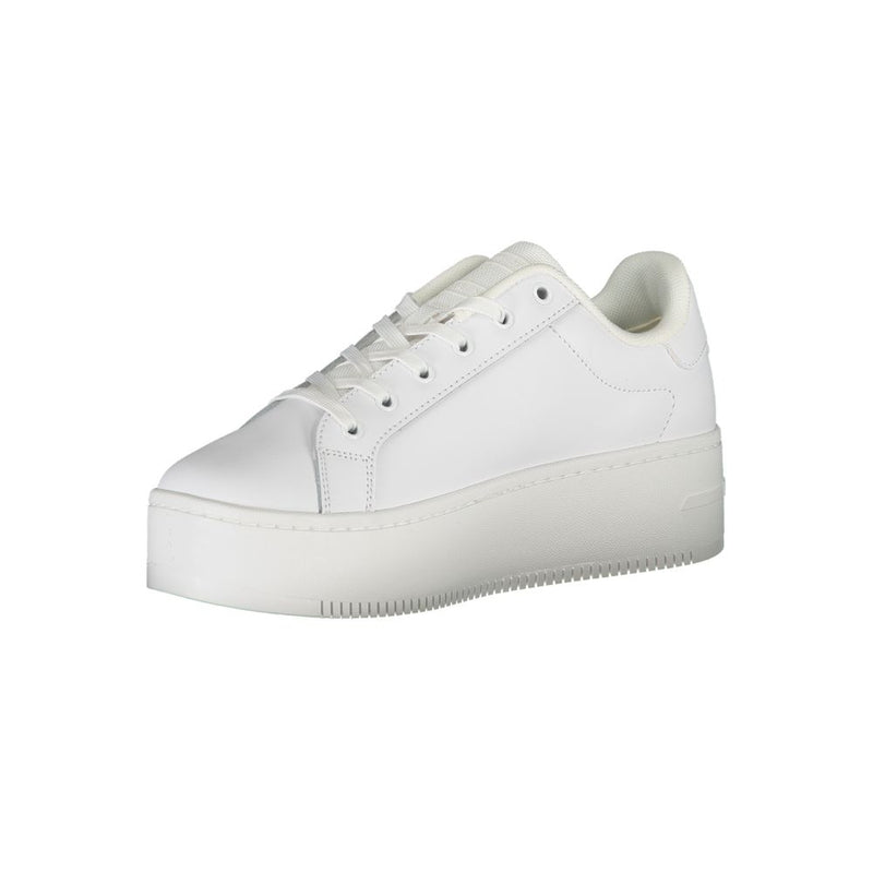 Tommy Hilfiger Women's White Polyester Wedge Sneaker - Stylish Comfort