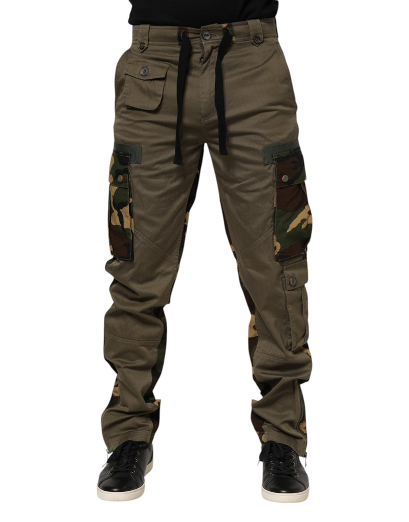 Pantalon cargo camouflage en coton marron de Dolce &amp; Gabbana