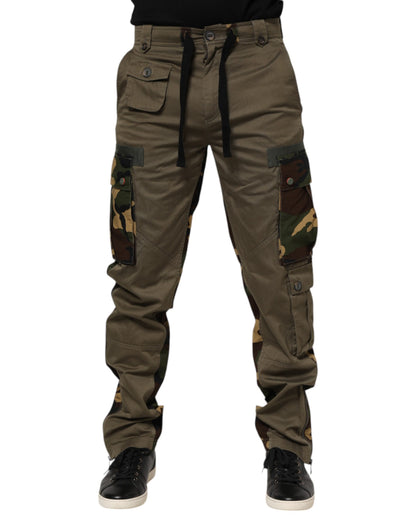 Dolce & Gabbana Brown Cotton Camouflage Cargo Pants