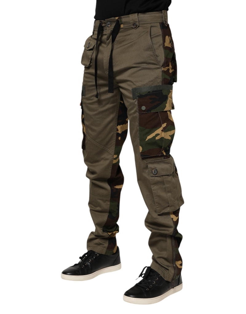 Pantalon cargo camouflage en coton marron de Dolce &amp; Gabbana