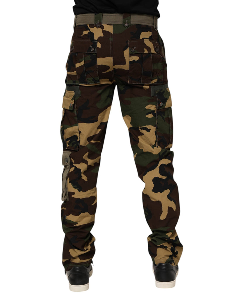 Pantalon cargo camouflage en coton marron de Dolce &amp; Gabbana
