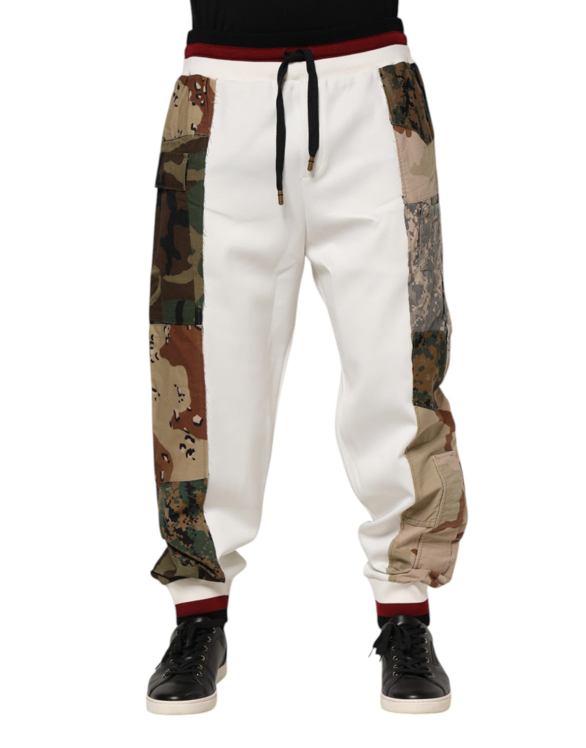 Pantalon de jogging patchwork blanc Dolce & Gabbana