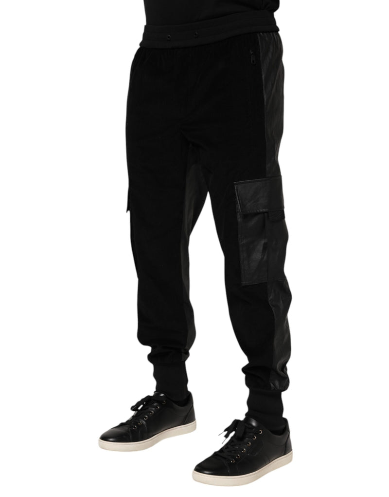 Dolce &amp; Gabbana zwarte katoenen cargo joggingbroek voor heren