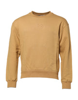 Pull en coton moutarde à logo DG en relief de Dolce &amp; Gabbana