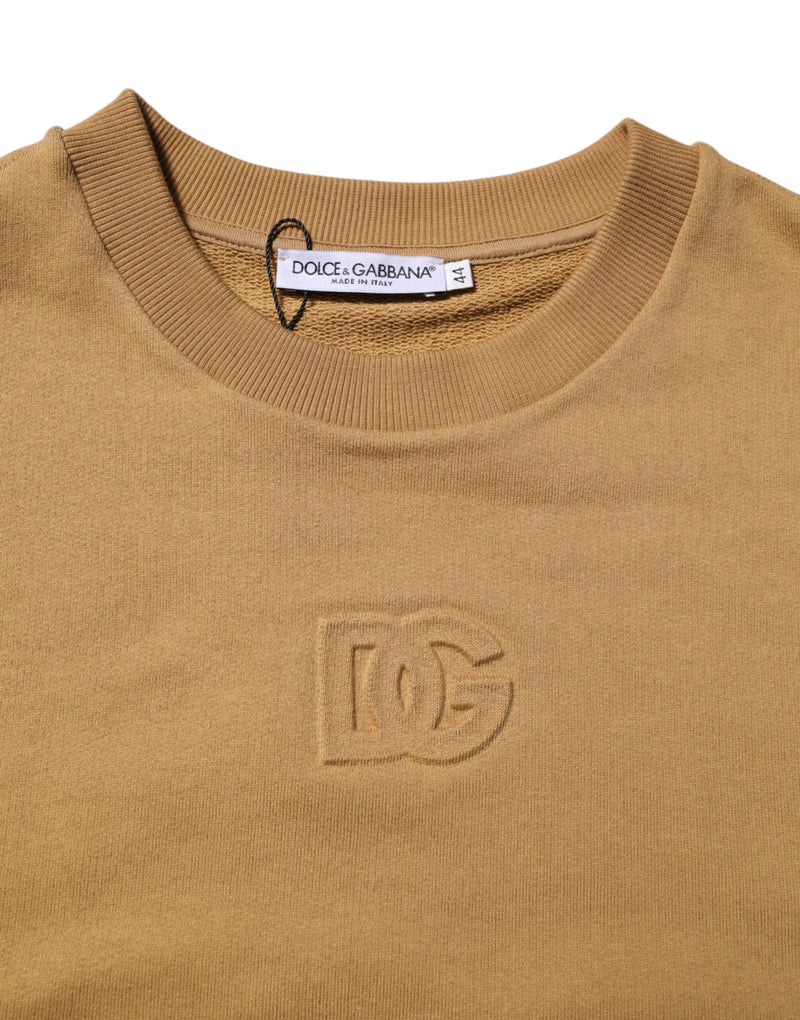 Dolce &amp; Gabbana mosterdgele katoenen DG-reliëf-trui