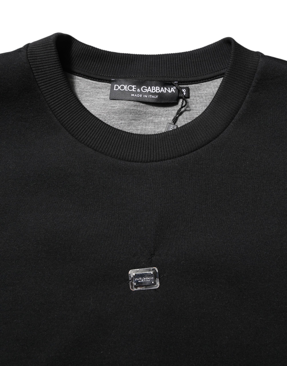 Pull en modal noir avec plaque DG logo de Dolce &amp; Gabbana