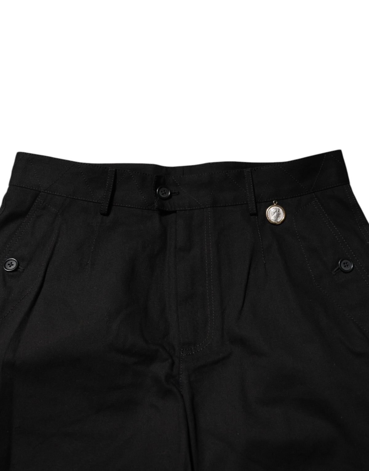 Shorts Bermuda pour homme en coton noir, longueur genou, Dolce &amp; Gabbana