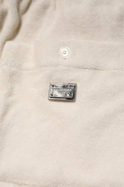 Dolce & Gabbana Ivory Cotton Men Bermuda Sweatshorts Shorts