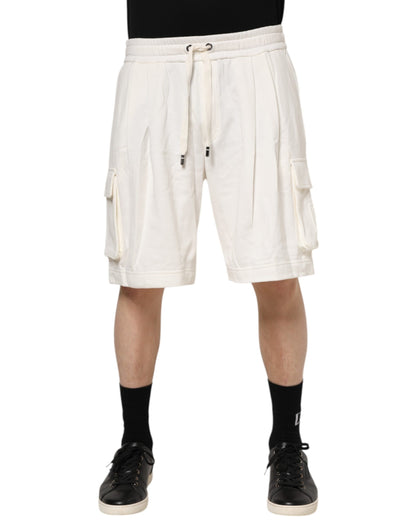 Shorts Bermuda Cargo en coton blanc Dolce &amp; Gabbana