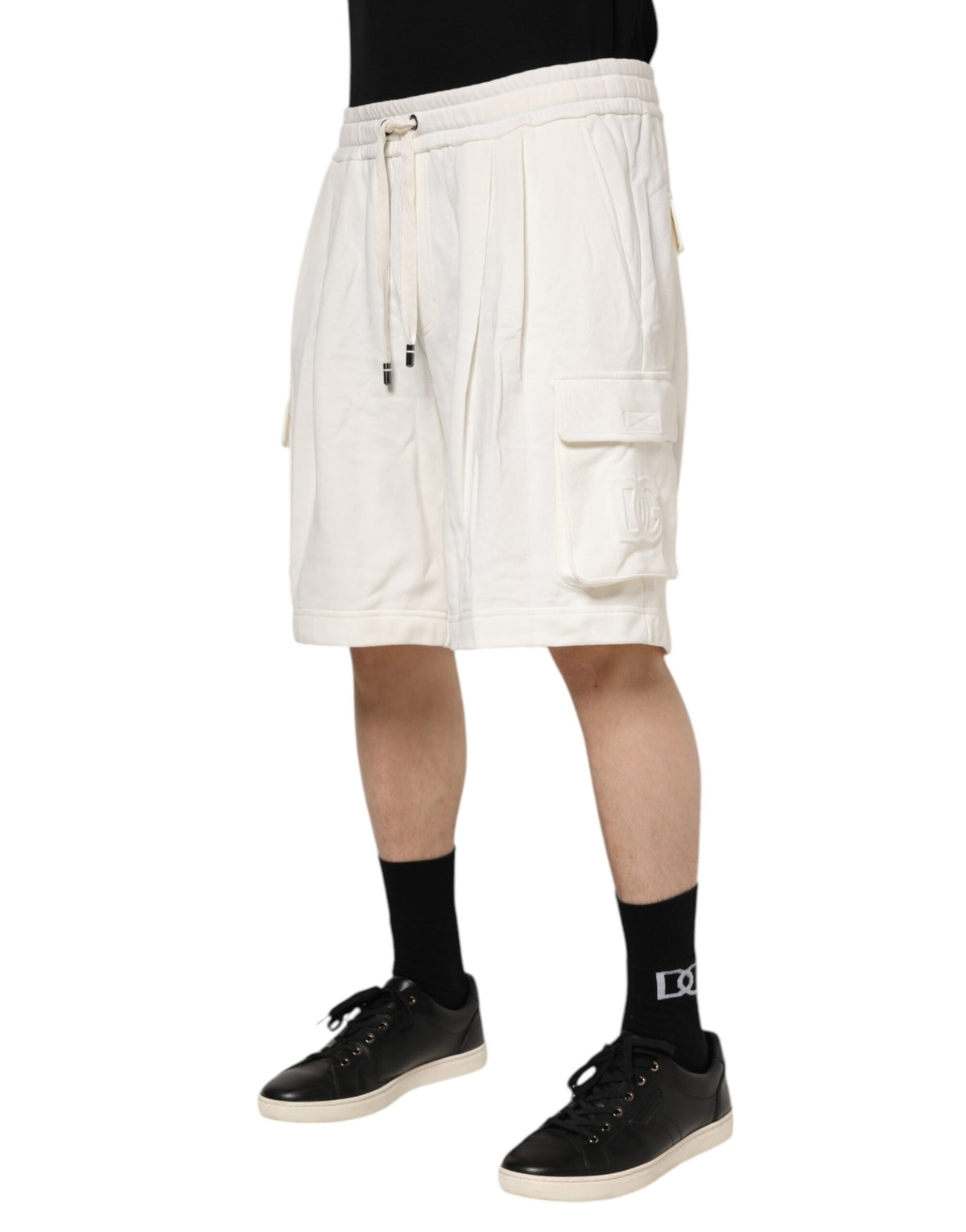 Shorts Bermuda Cargo en coton blanc Dolce &amp; Gabbana