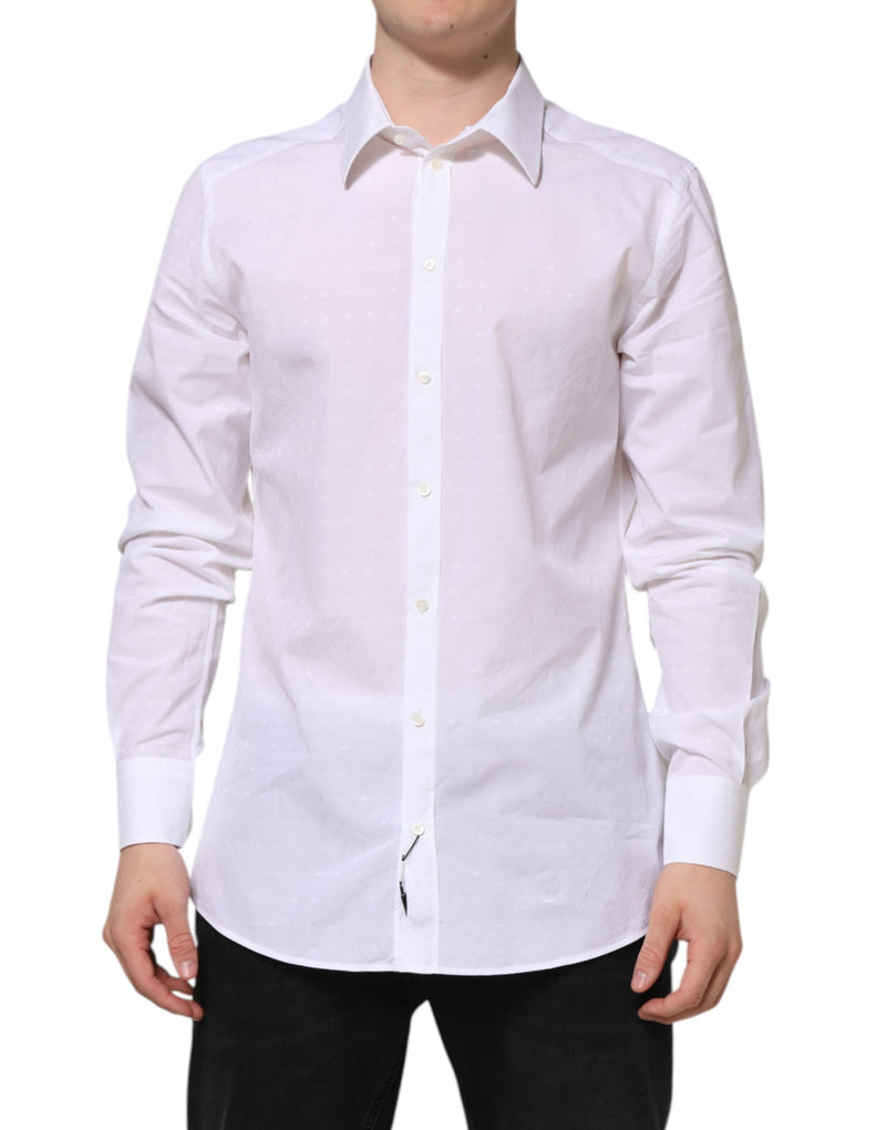 Chemise habillée blanche en coton doré Dolce &amp; Gabbana