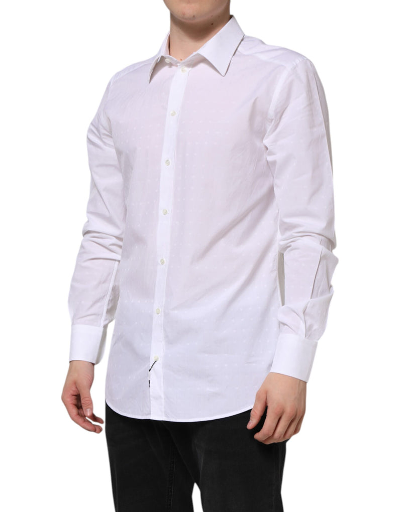 Chemise habillée blanche en coton doré Dolce &amp; Gabbana