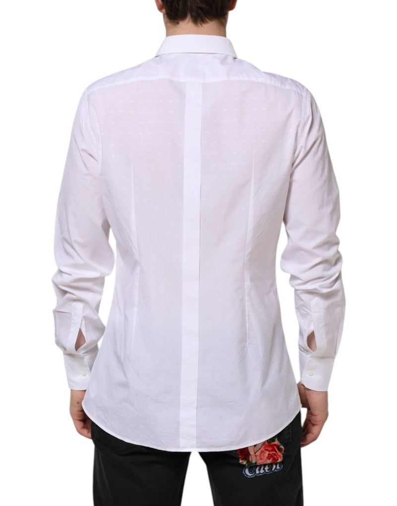 Chemise habillée blanche en coton doré Dolce &amp; Gabbana