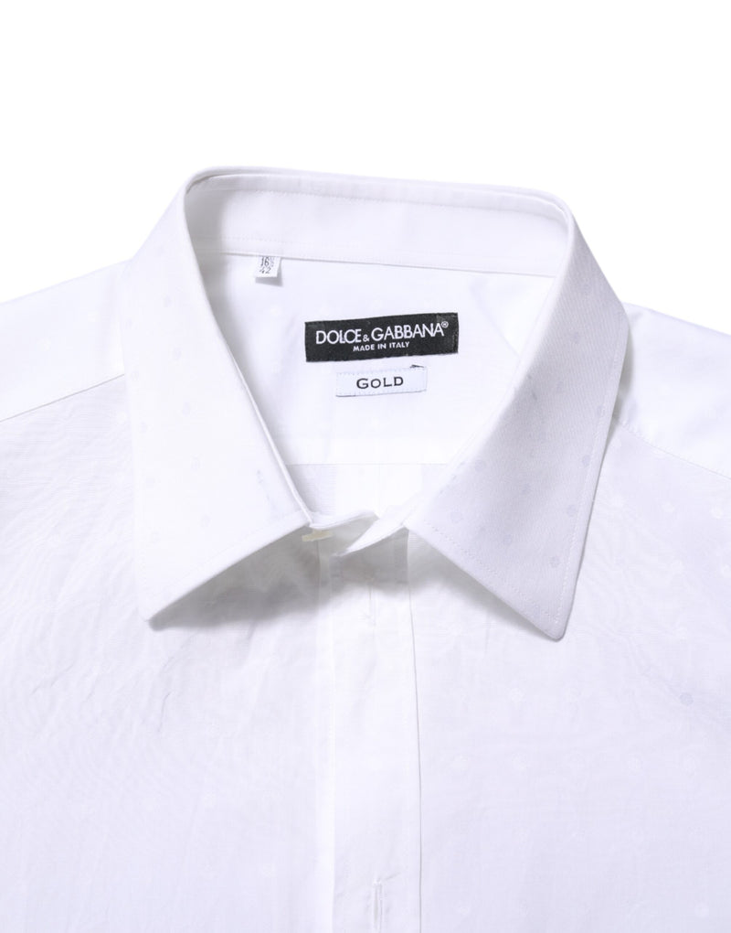 Chemise habillée blanche en coton doré Dolce &amp; Gabbana