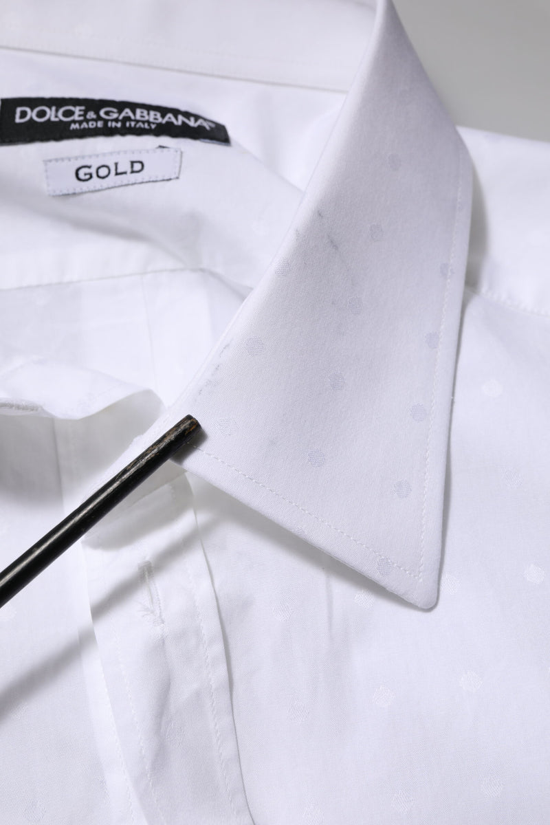 Chemise habillée blanche en coton doré Dolce &amp; Gabbana