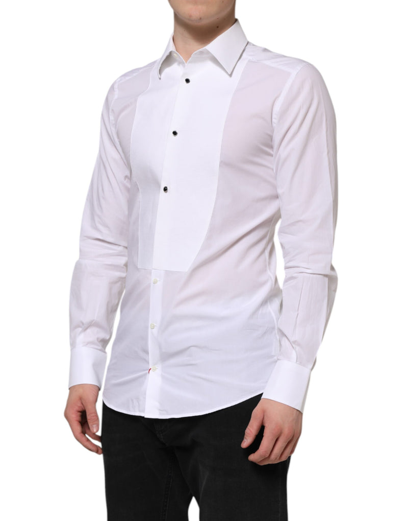 Dolce &amp; Gabbana wit katoenen GOLD bib poplin overhemd voor heren