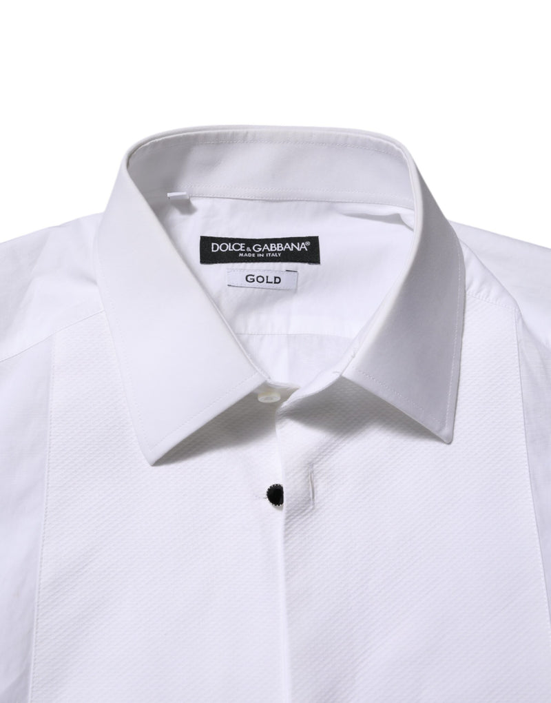 Dolce &amp; Gabbana wit katoenen GOLD bib poplin overhemd voor heren