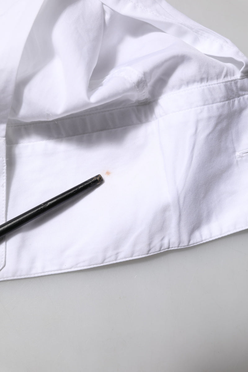 Dolce &amp; Gabbana wit katoenen overhemd met lange mouwen, goudkleurig, formeel.