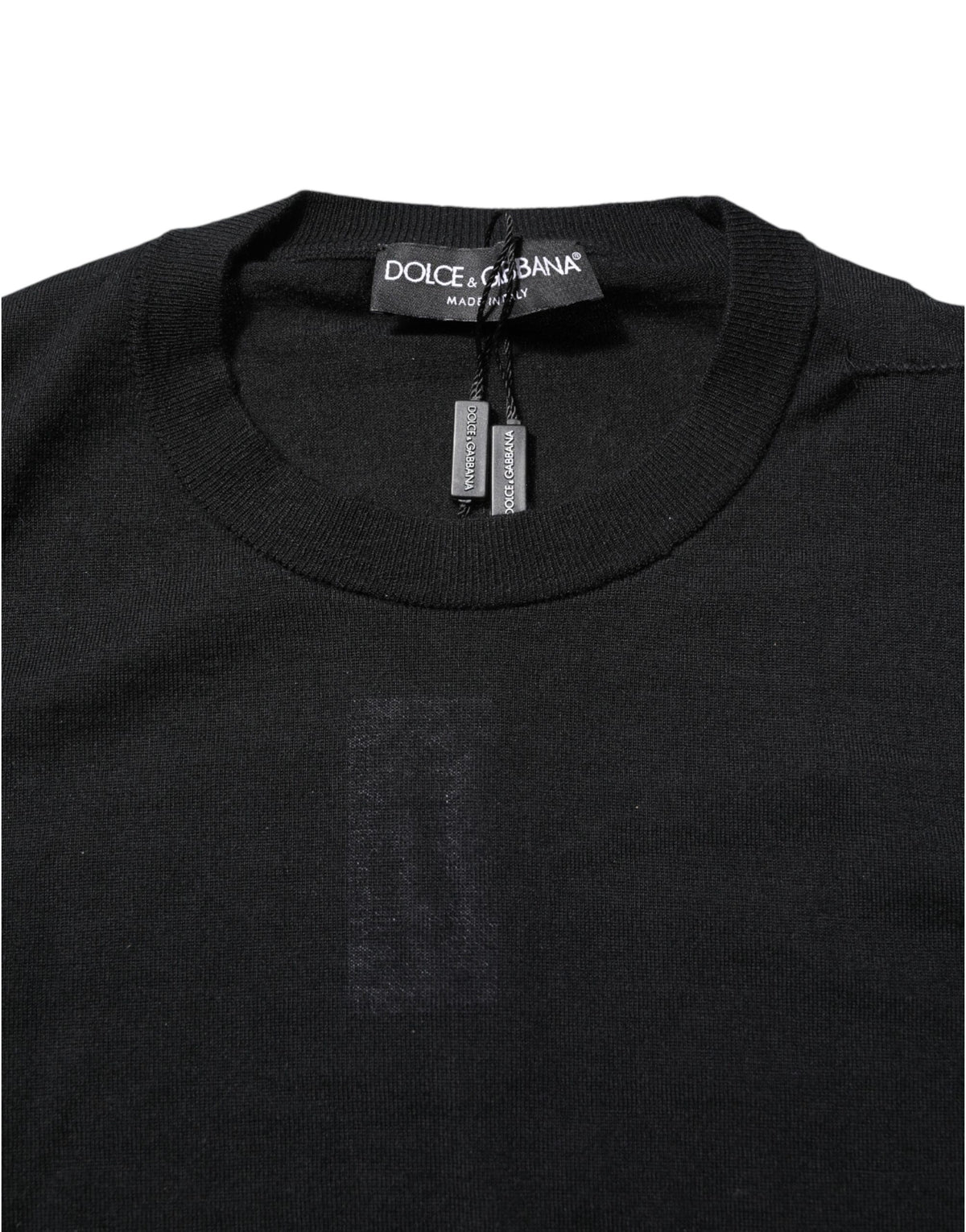 T-shirt à manches longues en cachemire noir à col rond de Dolce &amp; Gabbana