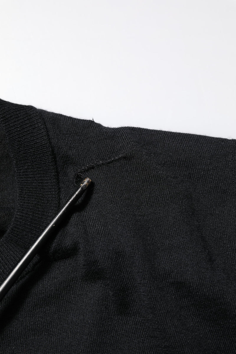 Dolce &amp; Gabbana zwart kashmir crewneck t-shirt met lange mouwen