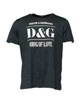T-shirt à manches courtes en coton noir imprimé de Dolce &amp; Gabbana