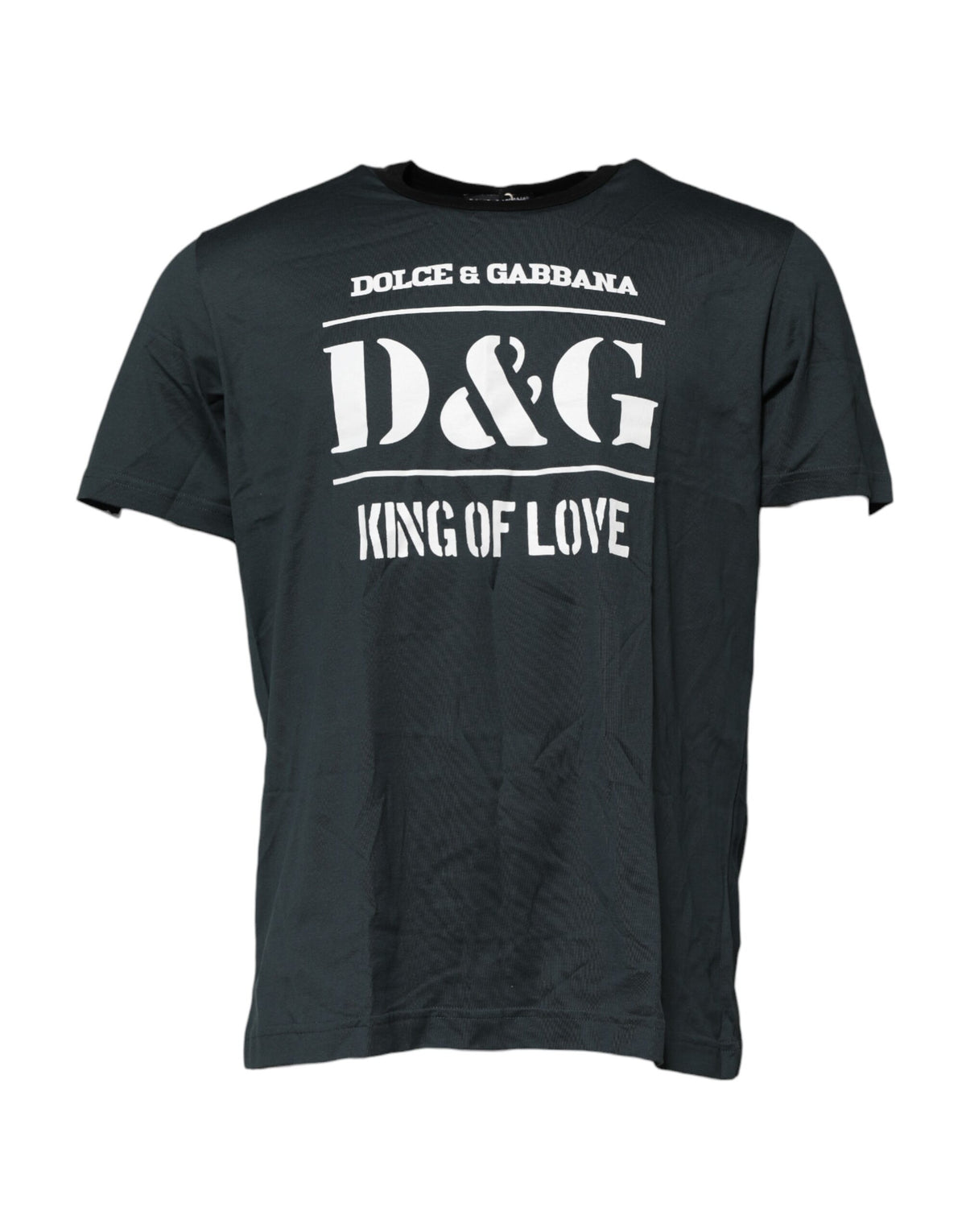 T-shirt à manches courtes en coton noir imprimé de Dolce &amp; Gabbana