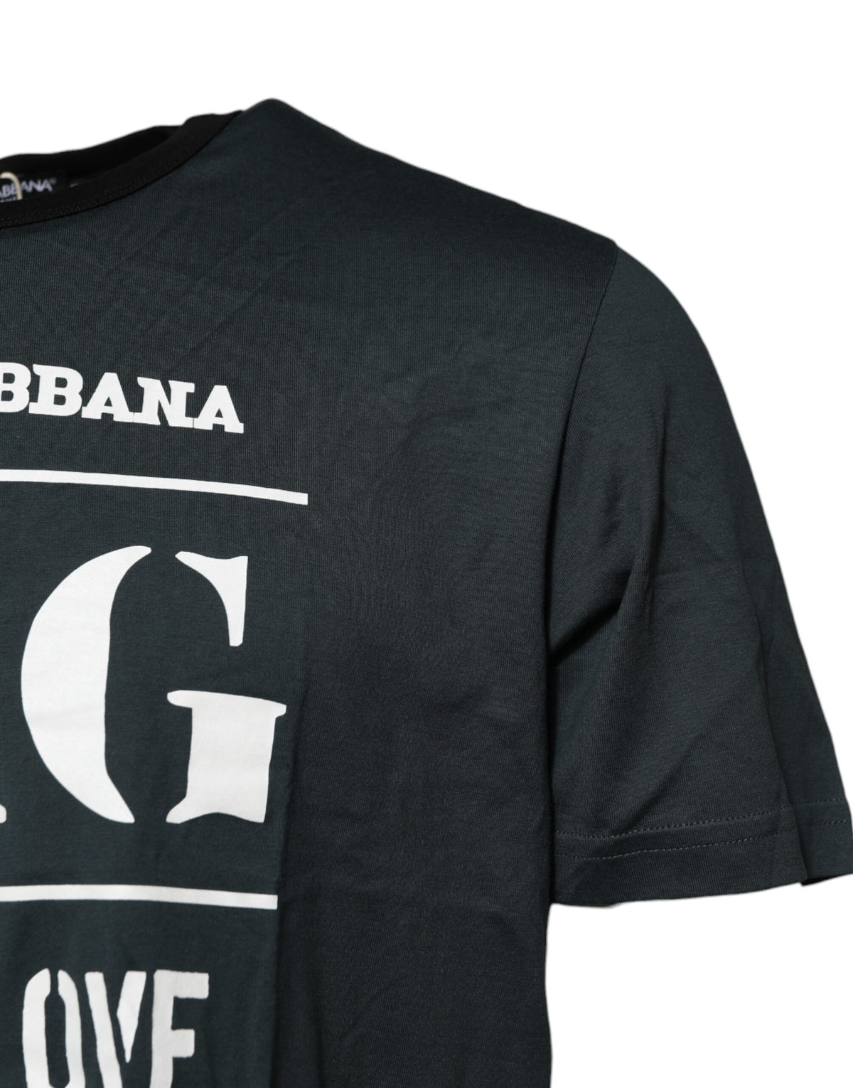 T-shirt à manches courtes en coton noir imprimé de Dolce &amp; Gabbana