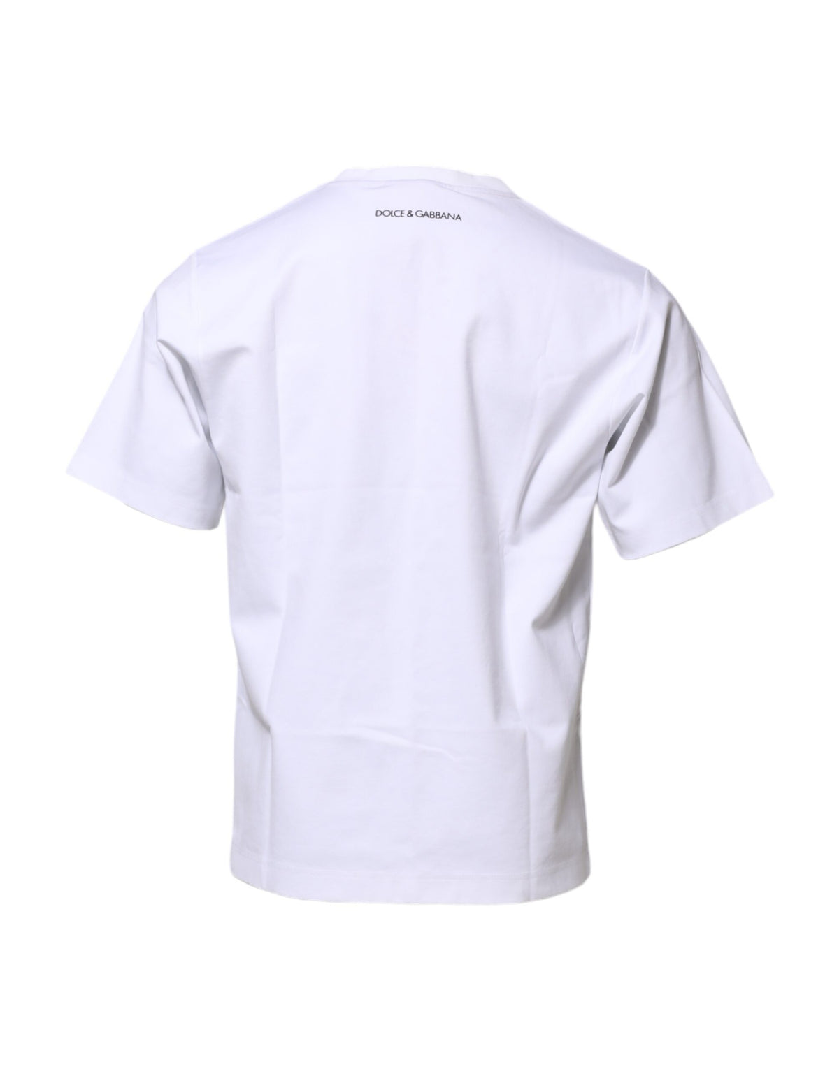 T-shirt en coton blanc à col rond avec imprimé graphique de Dolce &amp; Gabbana