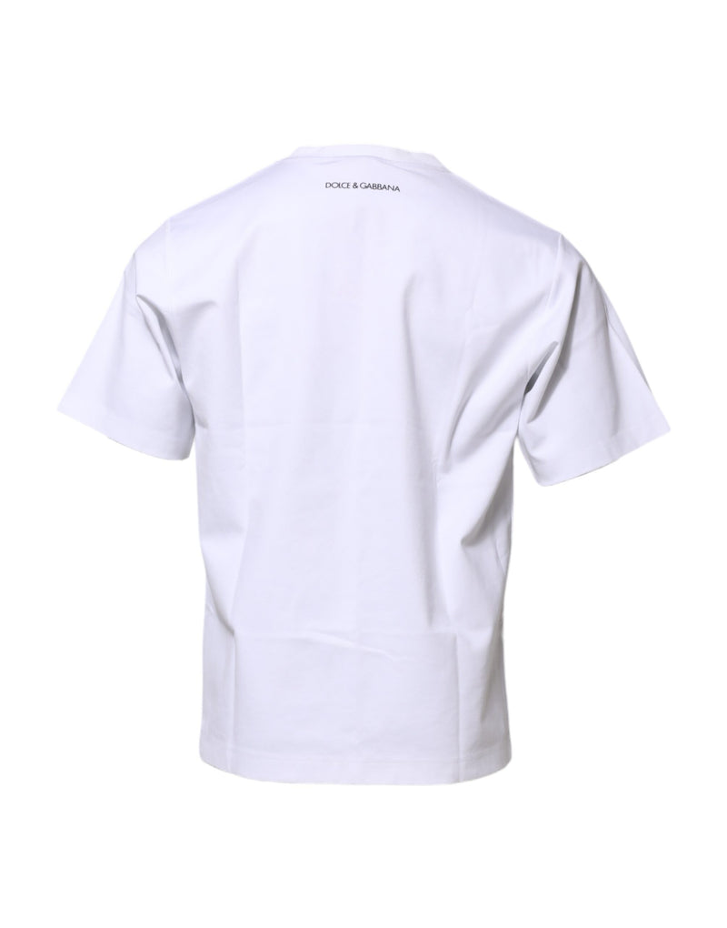 Dolce &amp; Gabbana wit katoenen T-shirt met ronde hals en grafische print