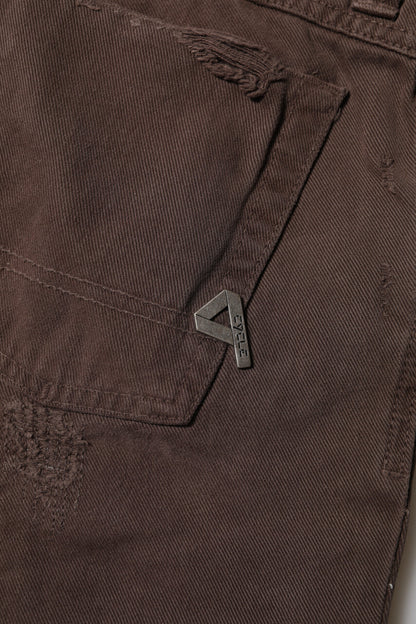 Jeans décontractés taille basse et coupe skinny en coton brun de la marque CYCLE