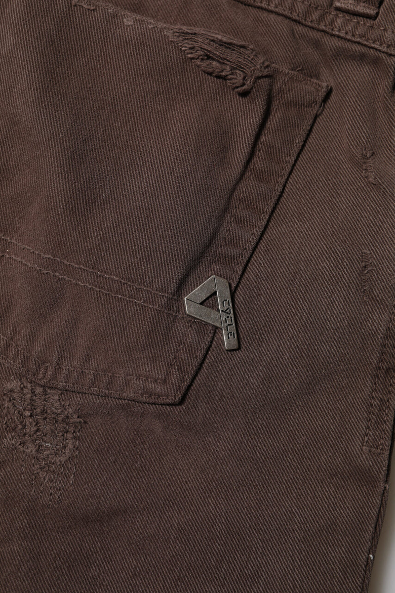 CYCLE Brown Cotton Low Waist Skinny Casual Jeans